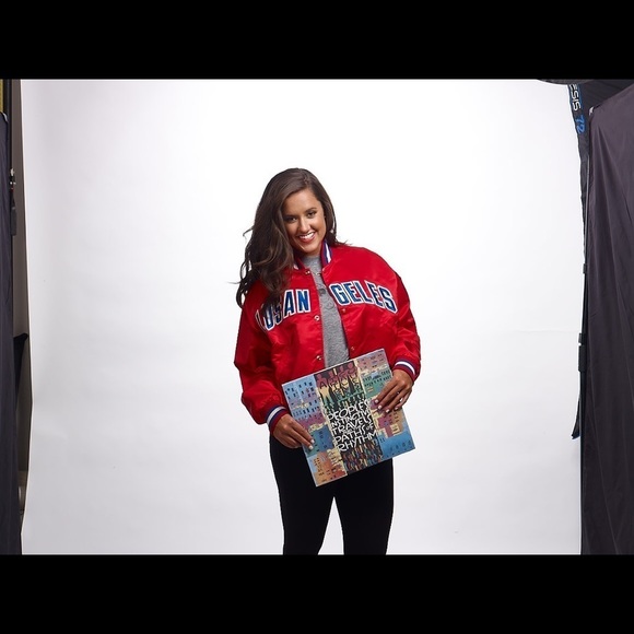 VINTAGE satin Starter jacket szM/L NBA LA Clippers varsity coat rare 90s 80s vtg - Picture 16 of 16